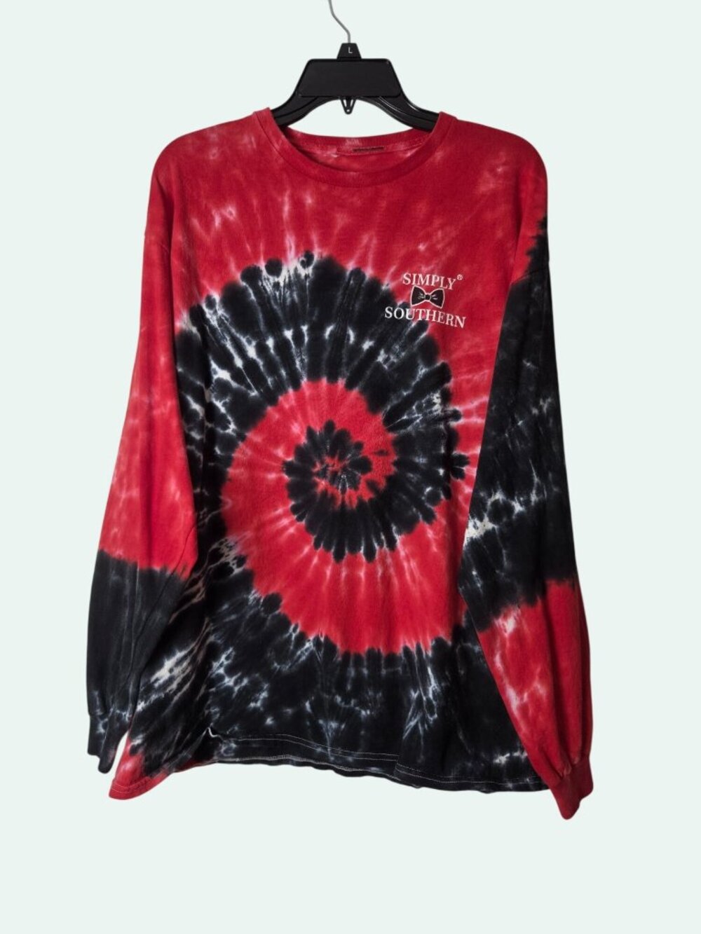 Simply Southern Long Sleeve Tie-Dye Hippo Shirt (Lg) Preppy, Southern Comfort, - Picture 3 of 11